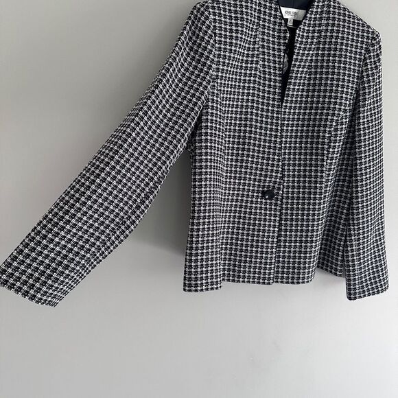 Vintage Jones Studio Tweed Blazer Lined Shoulder Pads Preppy Academia Size 14 - Picture 8 of 12